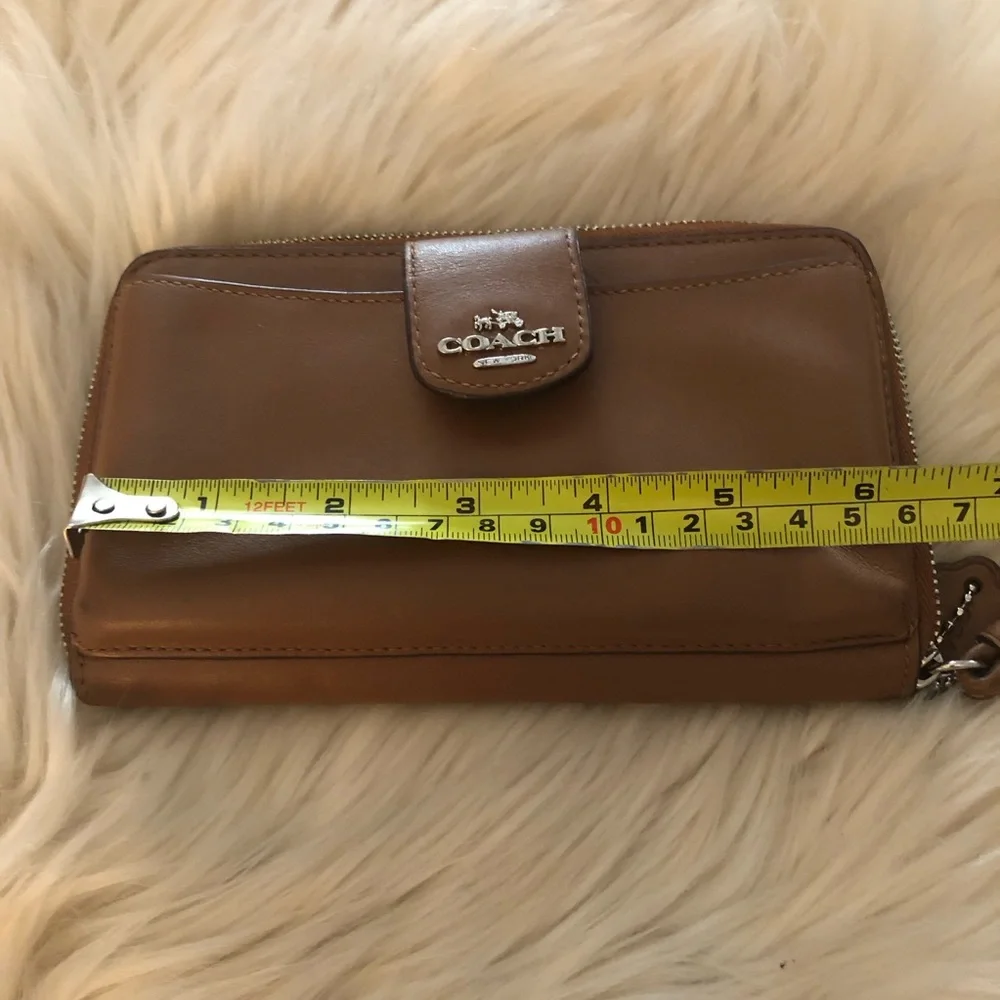 Coach zip around wallet wristlet with phone pocket